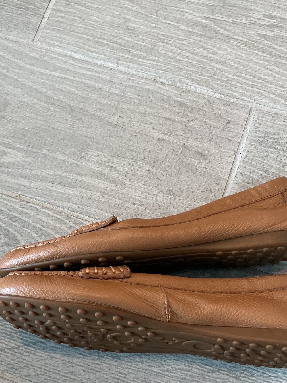 Coach Fredrica Brown Pebbled Leather Driving Loafers Women’s Sz 8.5B - Picture 6 of 7